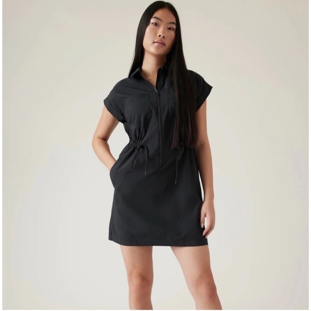 Athleta Topspin Dress Womens Black Size XS Travel Tennis Golf Casual Athleisure